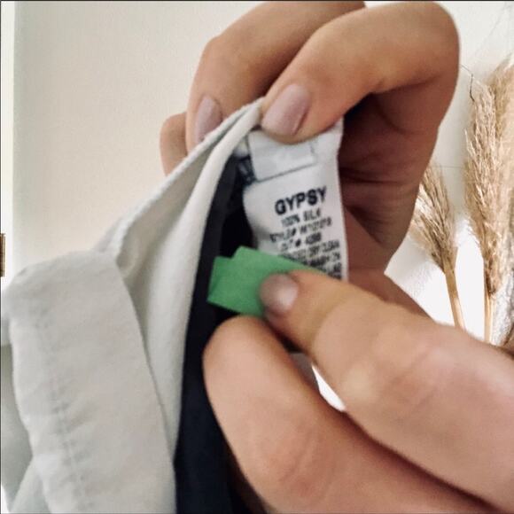 GYPSY 05 REVOLVE Navy Blue White Silk Tie Dye Stripe Dolman Sleeve Tunic Dress S - Picture 6 of 7
